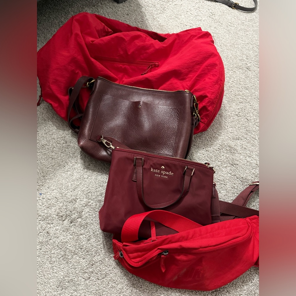 Red Purse Lot-Nike. Kate Spade, MadeWell, Generic